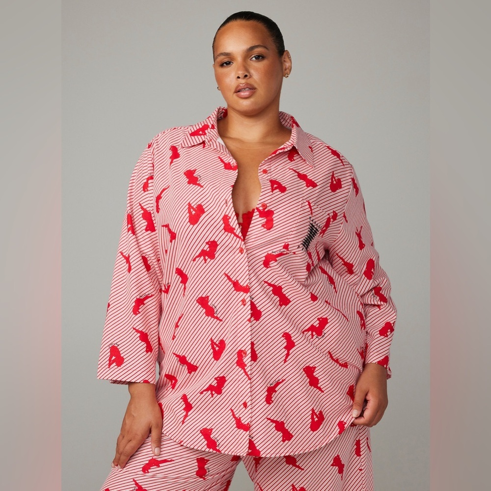 SAVAGE X FENTEY NIGHT STAR CHASER PAJAMAS - RED SIZE 1X (NEW WITH TAGS) A24 - Picture 8 of 11